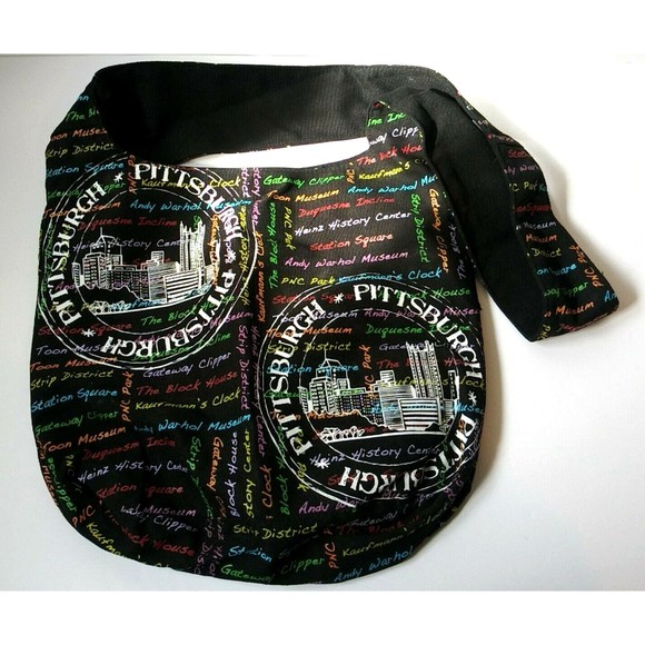 NWOT Crossbody Tote Shoulder Bag with City of Pittsburgh PA City Attractions - Picture 3 of 6